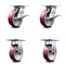 Service Caster 6 Inch Poly on Aluminum Caster Set with Roller Bearing 2 Brakes and 2 Rigid SCC SCC-35S620-PAR-SLB-2-R-2 - alternate 1